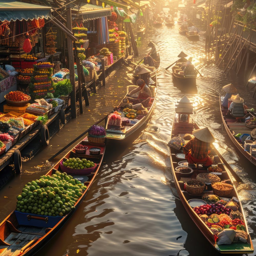Thaiwander Travel Best Tour Agency in Bangkok, Thailand Beautiful Image Bustling Thai Floating Markets