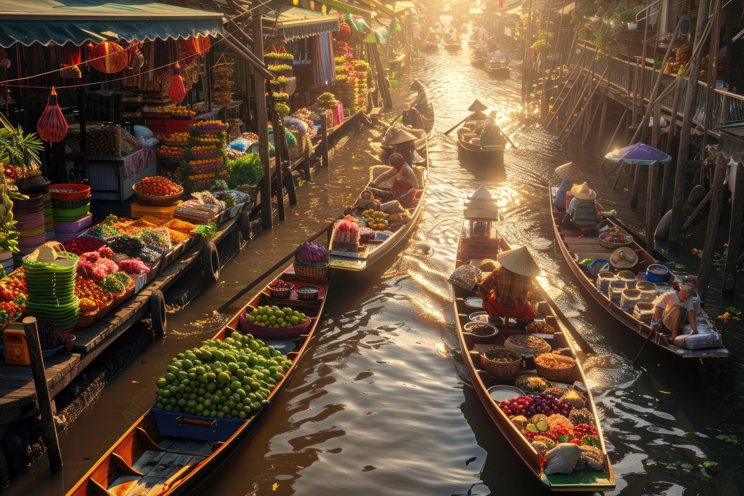 Thaiwander Travel Best Tour Agency in Bangkok, Thailand Beautiful Image Bustling Thai Floating Markets