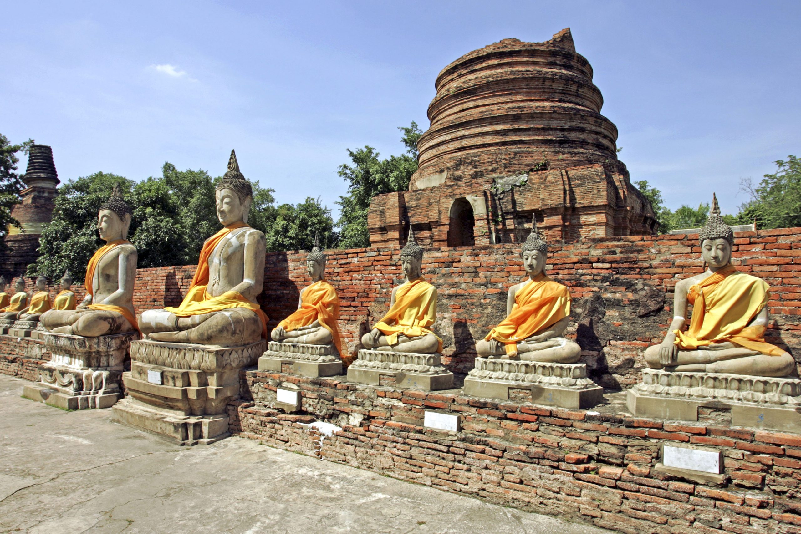 Thaiwander Travel Best Tour Agency in Bangkok, Thailand Buddha Statues Temple Site Ayutthaya Wat Yai Chaimongkol Thailand Siam Asia